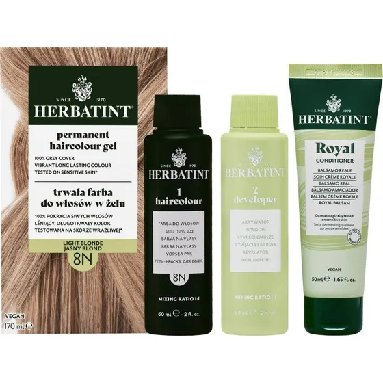 Herbatint Permanent Hårfarvegel 8N Lysblond 170ml