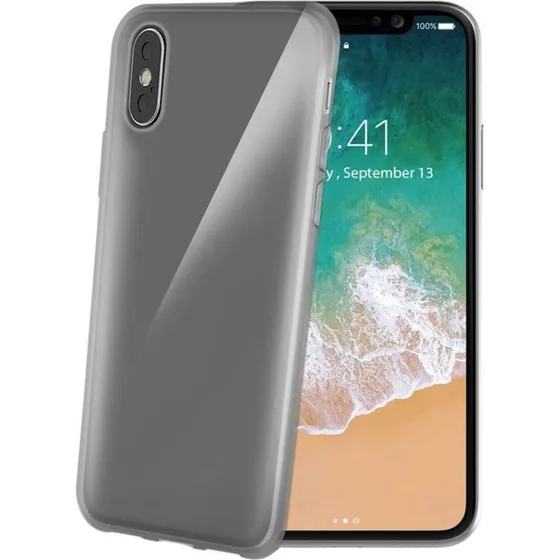 Celly Gelskin Cover til iPhone X/Xs, Sort TPU
