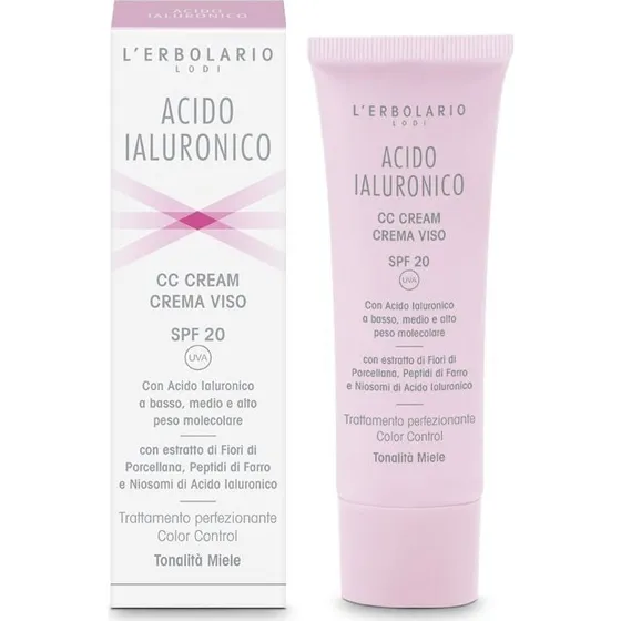 L'Erbolario Hyaluronsyre CC Cream SPF 20, Honning, 50 ml