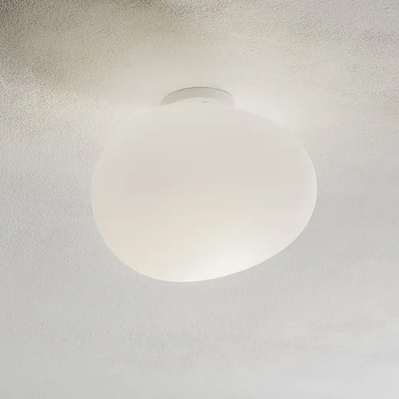 Foscarini Gregg Media væg-/loftlampe, hvid, mundblæst glas