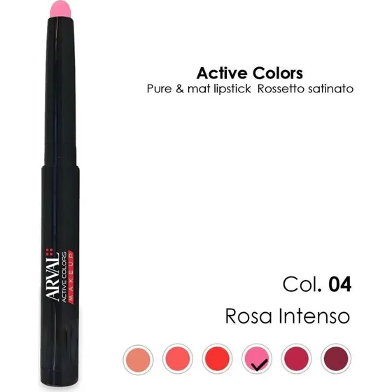 ARVAL Ren & Mat Læbestift nr. 04 - Intens Pink Satin