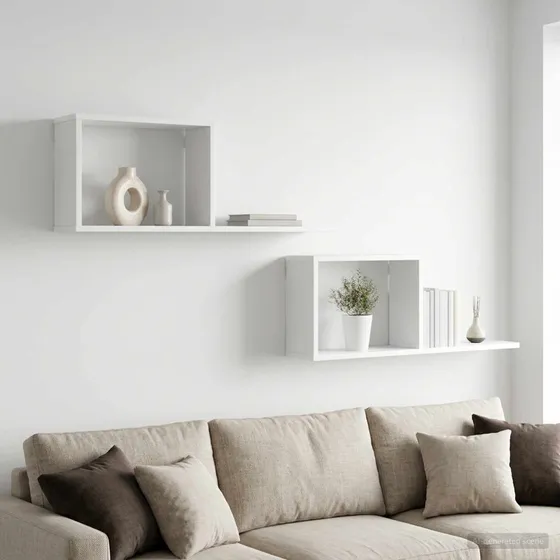 vidaXL Svævehylder 2 stk. Hvid 80 x 15 x 30 cm