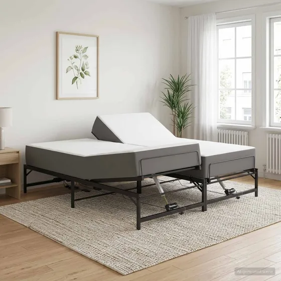 vidaXL Elektrisk Justerbar Sengetramme Sort 90 x 213 cm