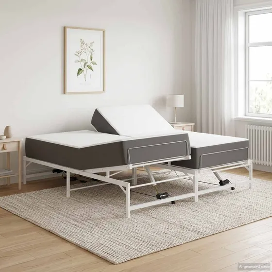 vidaXL Elektrisk Justerbar Sengetramme Hvid 90 x 213 cm
