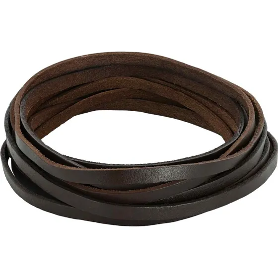 vidaXL Læderrem Mørk Brun 500 x 0,6 cm