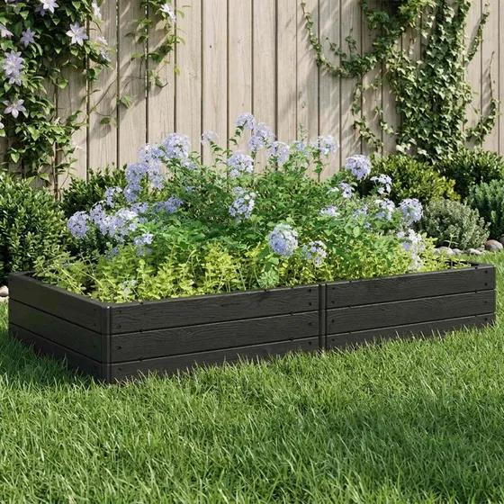 vidaXL Hævet bed Sort 151 x 75,5 x 25 cm