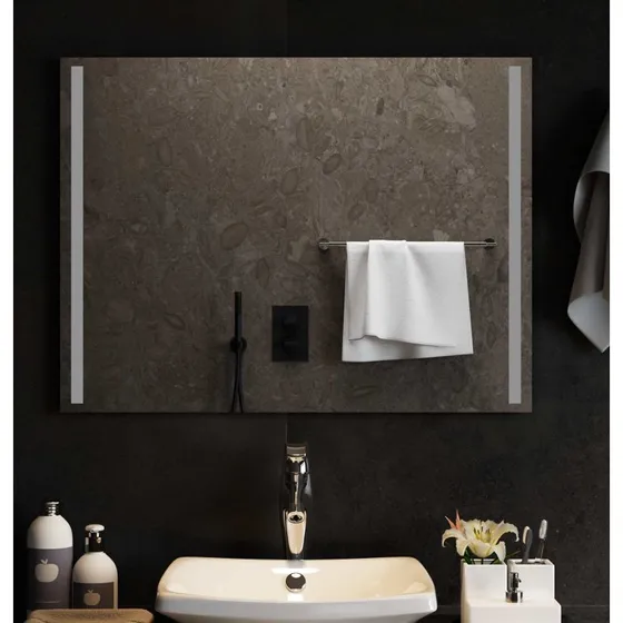 vidaXL LED badeværelsesspejl 80 x 60 cm i hærdet glas