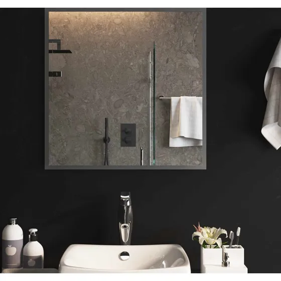 vidaXL LED badeværelsesspejl 60 x 60 cm i hærdet glas