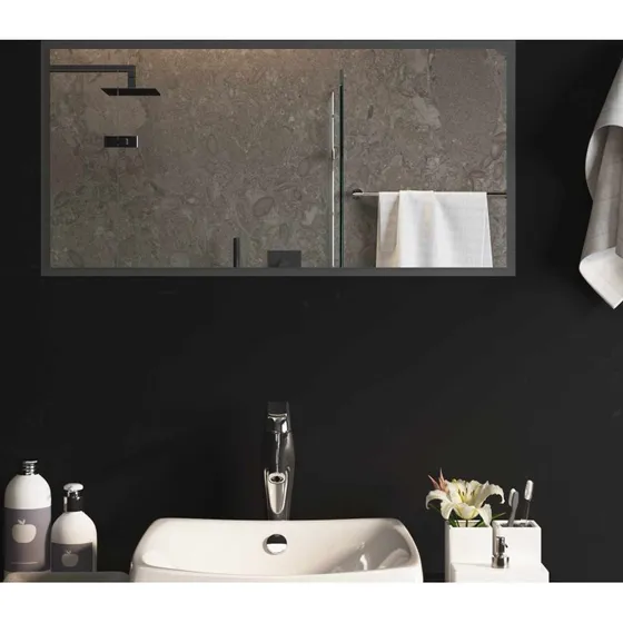 vidaXL LED badeværelsesspejl 80 x 40 cm i hærdet glas