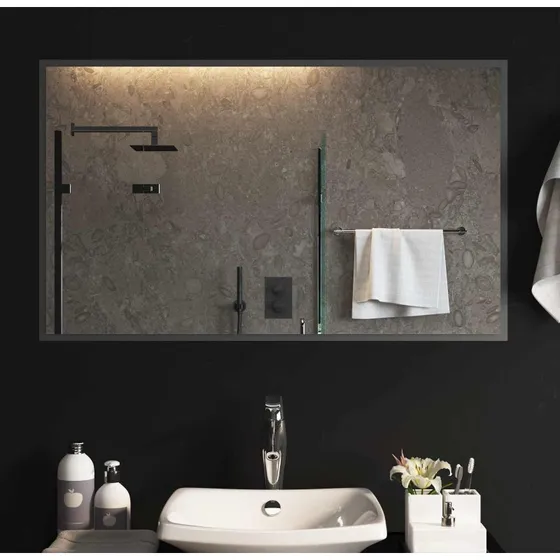 vidaXL LED badeværelsesspejl 100 x 60 cm i hærdet glas