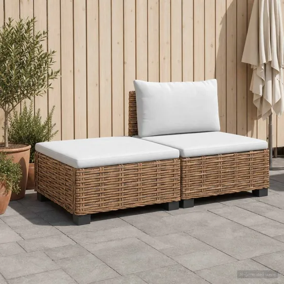 vidaXL 2 stk. Rattan Lounge Sæt GENDT med Puder