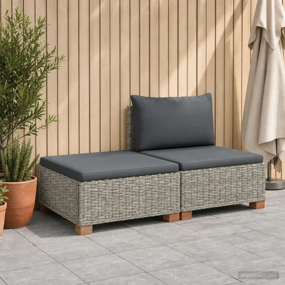 vidaXL GENDT Rattan Lounge Sæt med Puder - 2 stk.