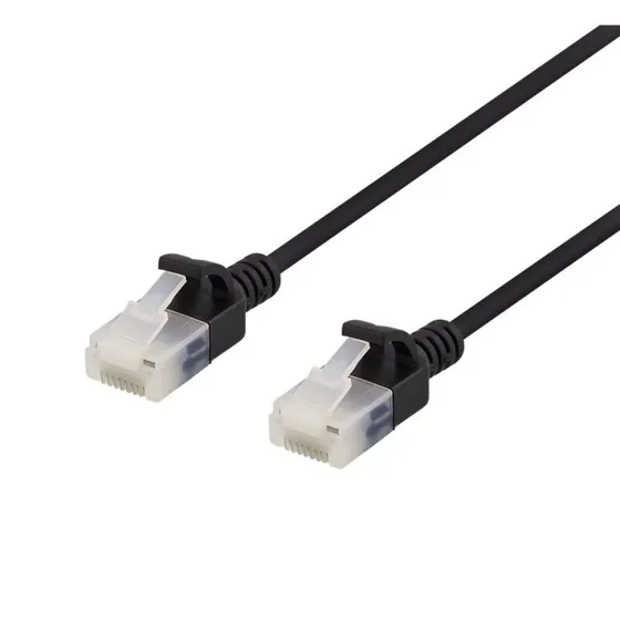 DELTACO Cat6a Slim Patchkabel, 2m, Sort