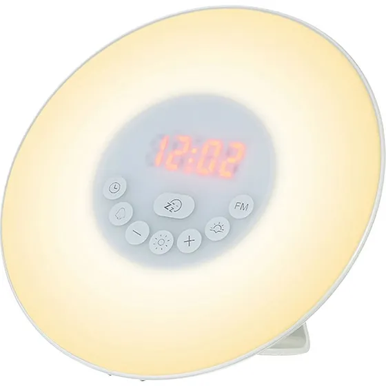 Vekkerklokke med wake-up light og FM-radio
