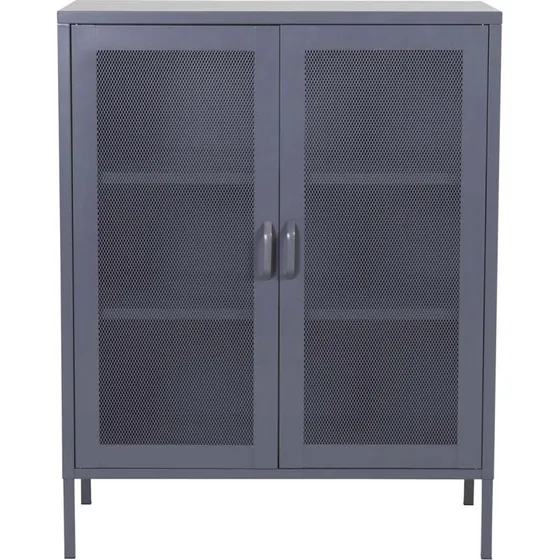 Venture Design Misha skab - Grå stål med netdøre - 80x102x40 cm