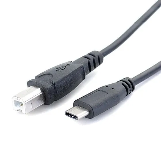 NÖRDIC USB-C til USB 2.0 B-datakabel, 1m, Sort
