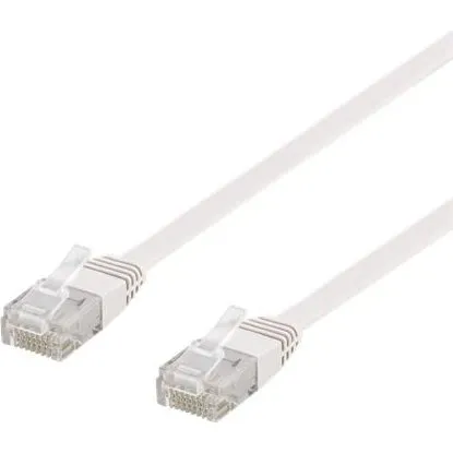 NÖRDIC Cat6 Flad Netværkskabel 2m - 10 Gbps, Hvid