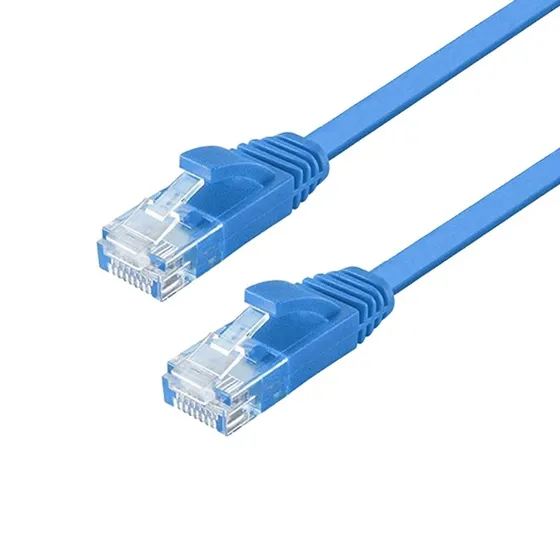 NÖRDIC Cat6 U/UTP fladt netværkskabel 30cm, blå