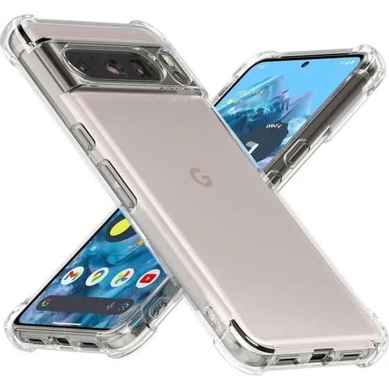 Google Pixel 8 Pro ekstra stødsikkert TPU-etui, gennemsigtigt