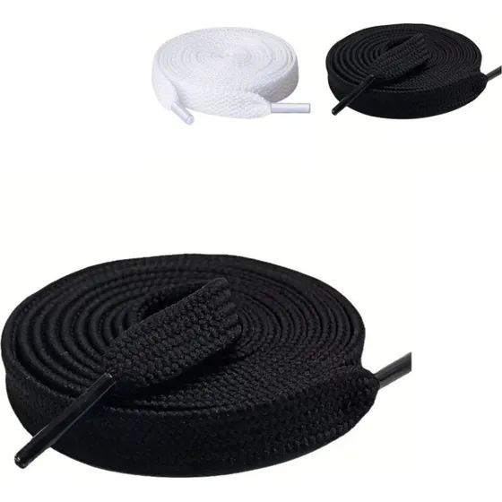 Snørebånd Flade 100 cm - Sort/Hvid
