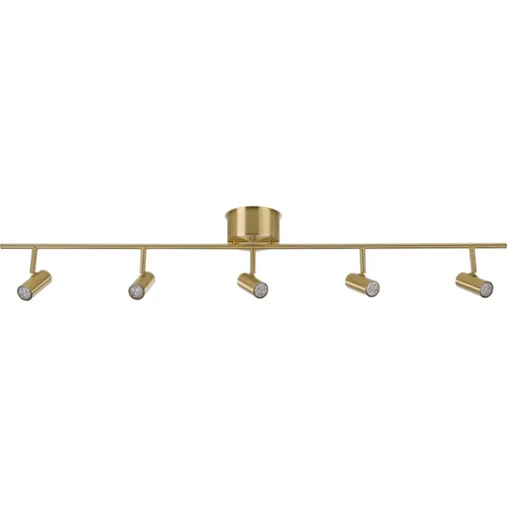 Cato Loftlampe m/ 5 Spotlights i Messing - 120 cm
