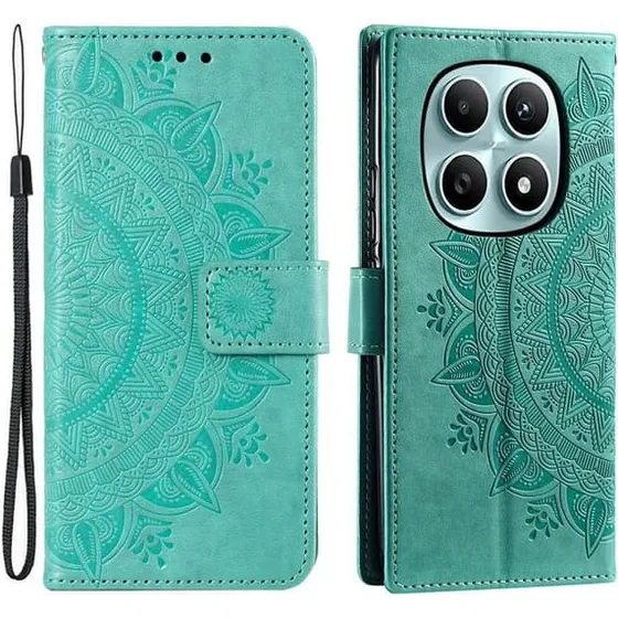 SKALO Mandala Flip Cover til Xiaomi Redmi Note 15 5G - Turkis