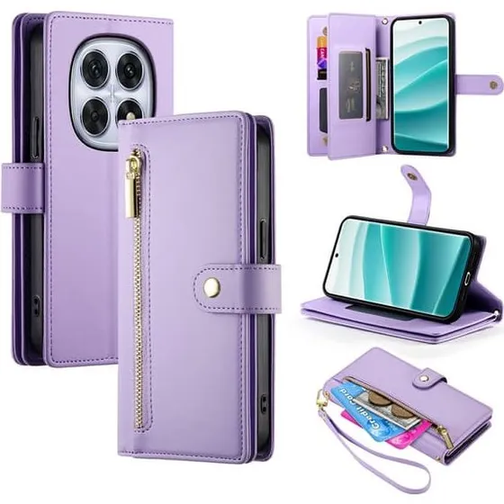SKALO Zipper Big Flip Cover til Xiaomi Redmi Note 15 5G - Lilla