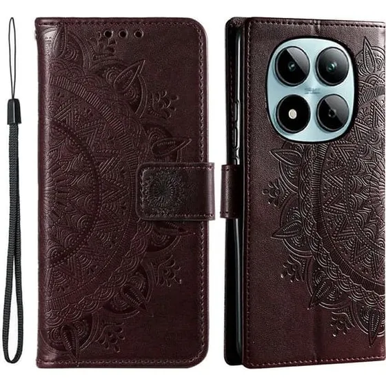 SKALO Mandala Flip Cover til Xiaomi Redmi Note 15 Pro 5G - Brun