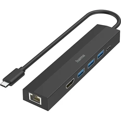 Hama USB-C Hub med 3x USB-A, USB-C, HDMI & LAN