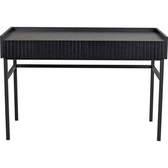 Rowico Halifax skrivebord i sort egfinér med skuffer, 120x61 cm