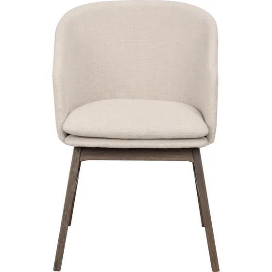 Rowico Windham lænestol med armlæn - beige polyester & brun eg