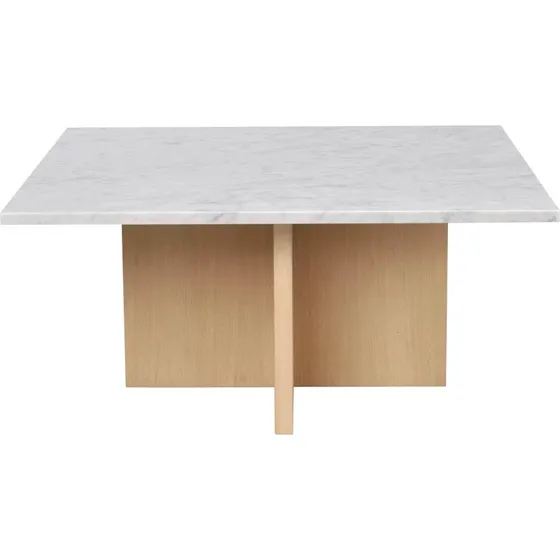 Rowico Brooksville sofabord - hvid Carrara-marmor 90x90 cm
