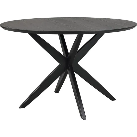 Rowico Calverton Rundt spisebord Ø120 cm - Sort med stjerneben i egetræ