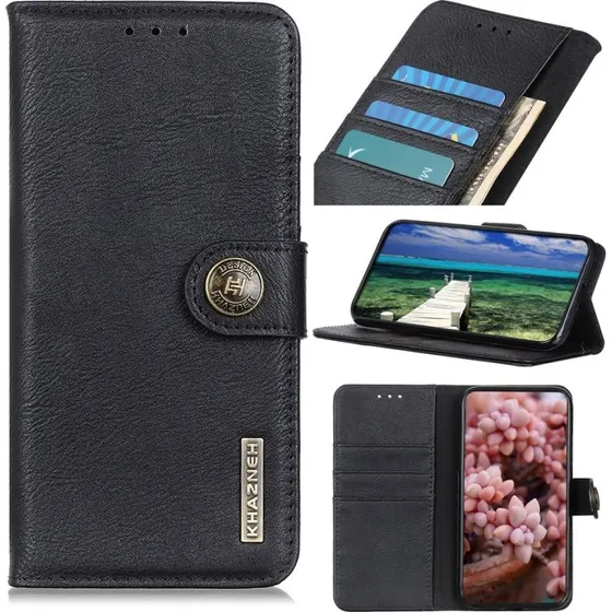 KHAZNEH Retro Wallet til Asus Zenfone 8 - Sort PU-læder