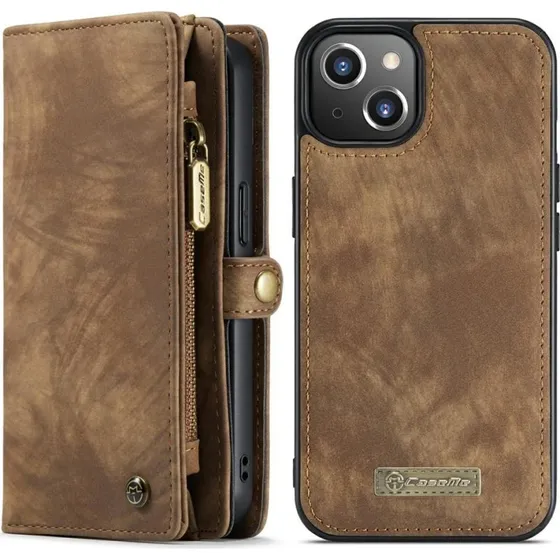 CASEME iPhone 13 2-i-1 Pung Telefoncover - Brun