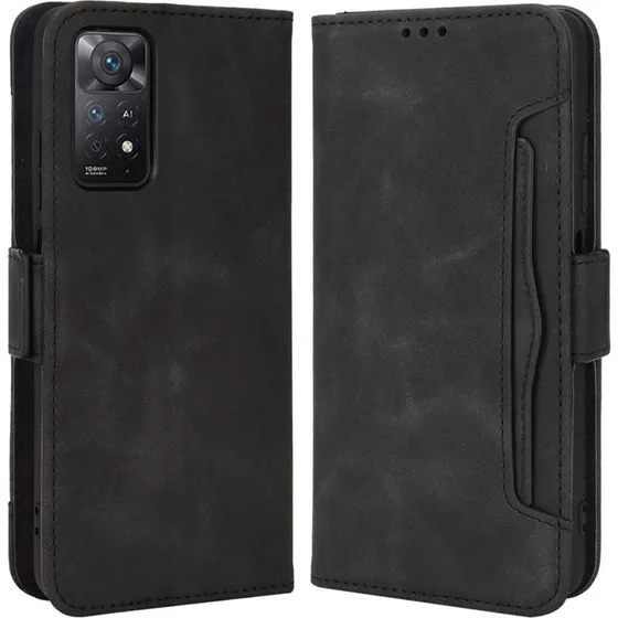 Xiaomi Redmi Note 11 Pro Magnetisk Flip Etui - Sort PU-læder