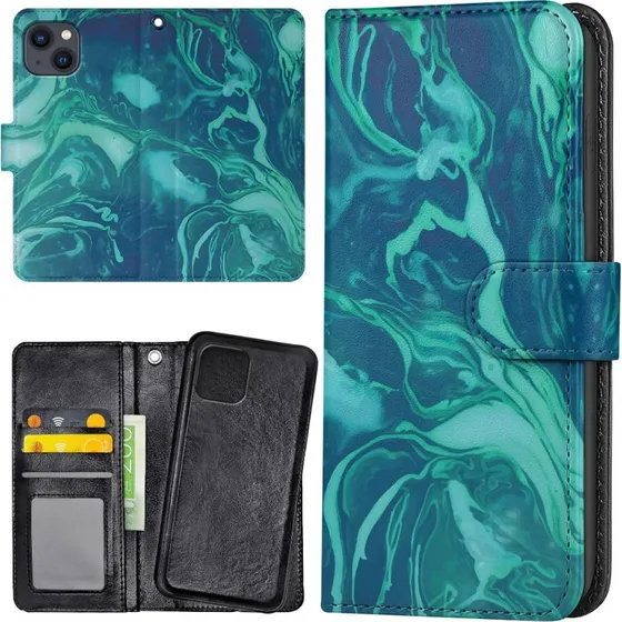 iPhone 14/15 Plus Marmor Mobilcover med Pung