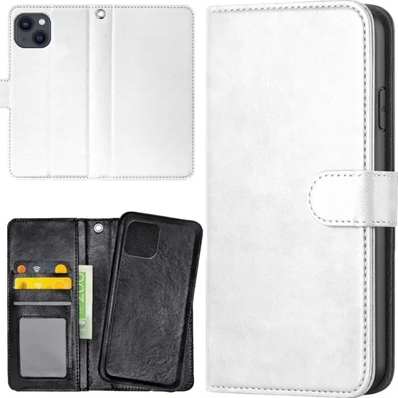 iPhone 14/15 Plus Mobilcover med Pung - Hvid