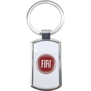 FIAT Nøglering i sølvfarvet stål, 42 x 25 mm