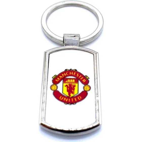 Manchester United Nøglering i stål - 42 x 25 mm