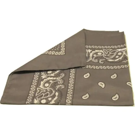 Bandana grå med paisley mønster i 100% bomuld