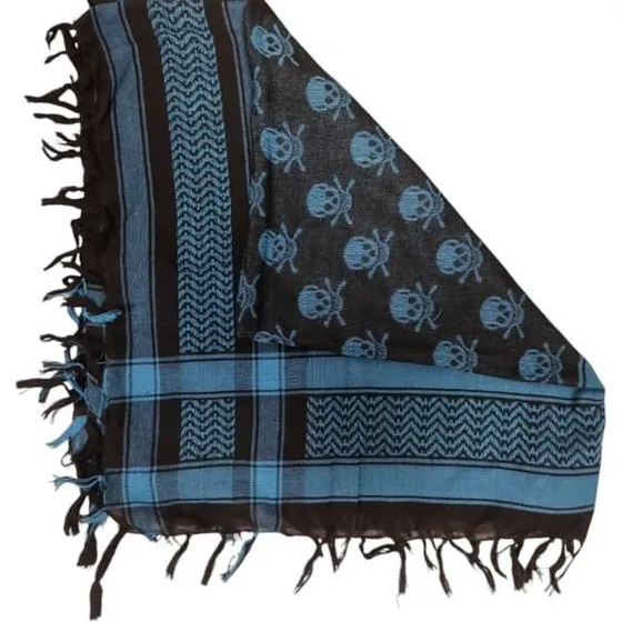 Palæstina Keffiyeh Sjal med Skulls - Sort og Hvid