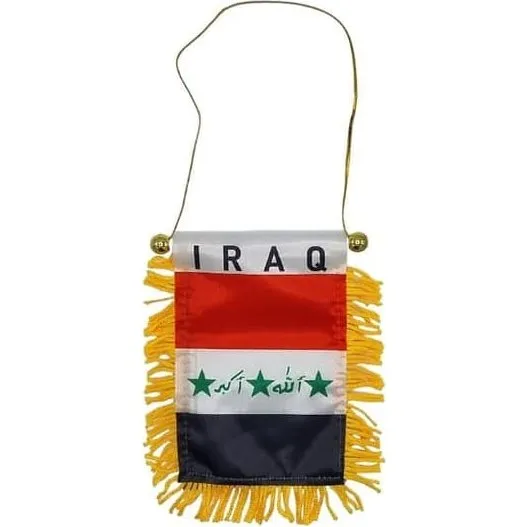Irak hængende bilflag med sugekop - 10 x 15 cm