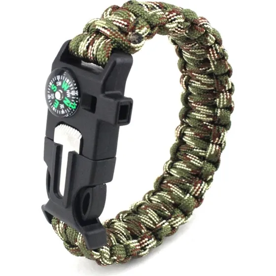 Survival Armbånd - Grøn Camouflage