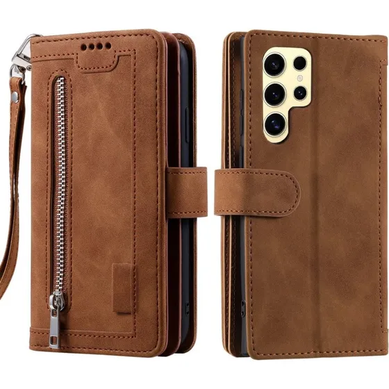 Samsung Galaxy S25 Ultra 5G Etui med Lynlåslomme og 9 Kortlommer