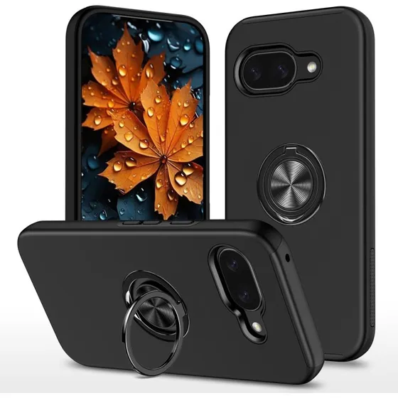 Hybrid Cover til Google Pixel 9A med Fingerring og Kickstand