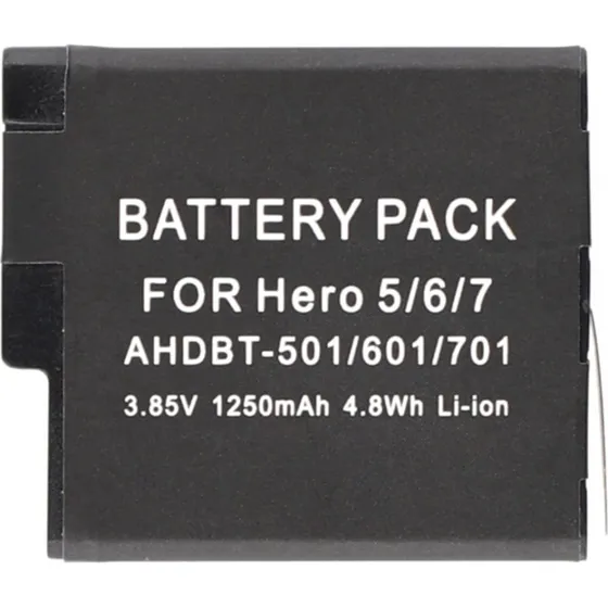 GoPro Hero 7 6 5 Batteri AHDBT-501 601 701 1250mAh