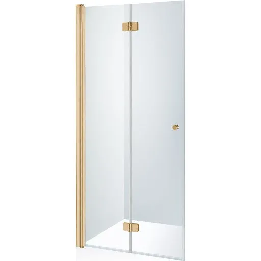 Brasta Simona brusedør, 87,3 cm, venstre, klart glas, guld profil