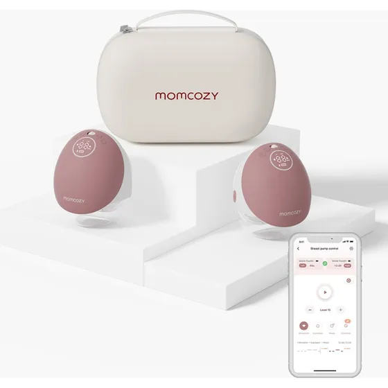 Momcozy M9 Dobbelt Bærbar Brystpumpe - Rød