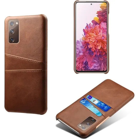 SKALO Samsung S20 FE PU-læder Kortholder Cover - Brun